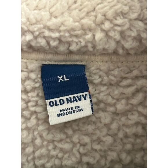 Old Navy Sherpa 1/2 zip Pullover Cowl neck XL Cream - Picture 4 of 9